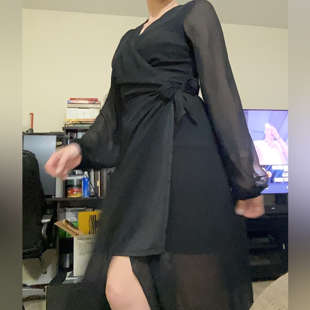 NWOTag attached express size 4 black wrap dress